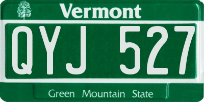 VT license plate QYJ527