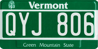 VT license plate QYJ806
