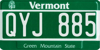 VT license plate QYJ885
