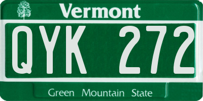 VT license plate QYK272