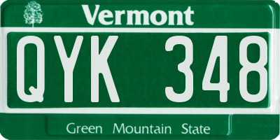 VT license plate QYK348