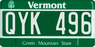 VT license plate QYK496