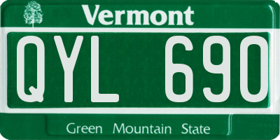 VT license plate QYL690