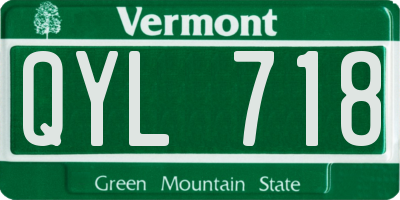 VT license plate QYL718