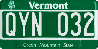 VT license plate QYN032