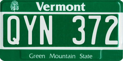 VT license plate QYN372