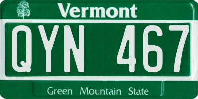 VT license plate QYN467