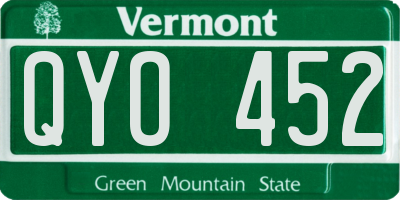VT license plate QYO452