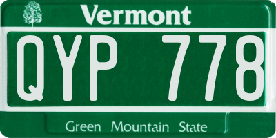 VT license plate QYP778