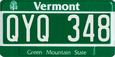 VT license plate QYQ348