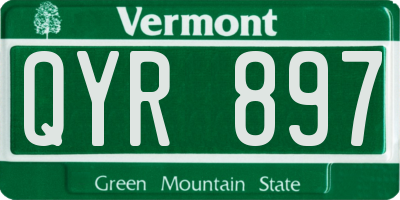 VT license plate QYR897