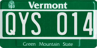 VT license plate QYS014