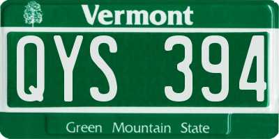 VT license plate QYS394
