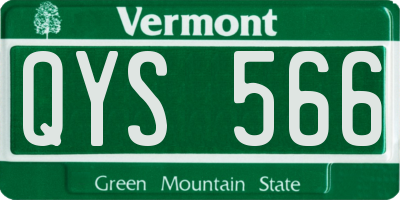VT license plate QYS566