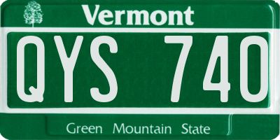 VT license plate QYS740