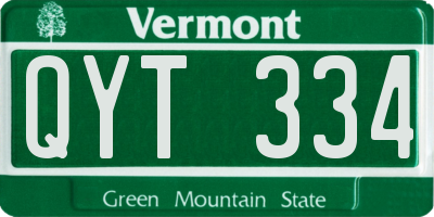 VT license plate QYT334
