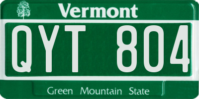 VT license plate QYT804
