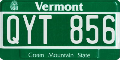 VT license plate QYT856