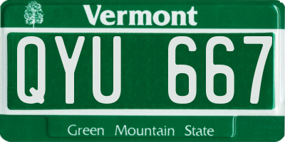VT license plate QYU667