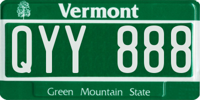 VT license plate QYY888