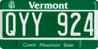 VT license plate QYY924
