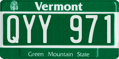 VT license plate QYY971
