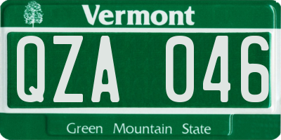 VT license plate QZA046