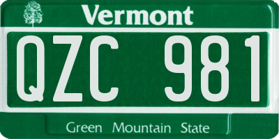 VT license plate QZC981