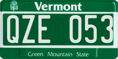VT license plate QZE053