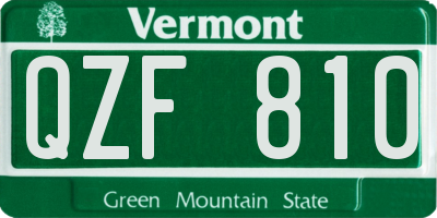 VT license plate QZF810