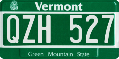 VT license plate QZH527