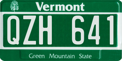 VT license plate QZH641