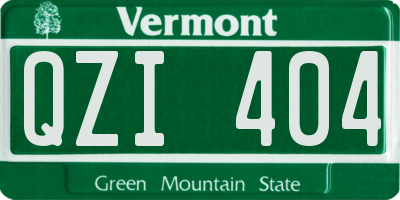 VT license plate QZI404