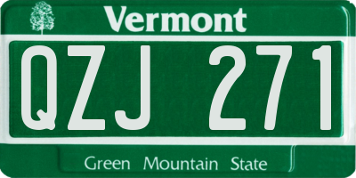 VT license plate QZJ271
