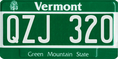 VT license plate QZJ320