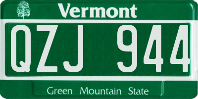 VT license plate QZJ944