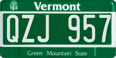 VT license plate QZJ957