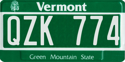 VT license plate QZK774