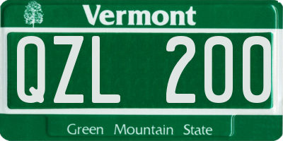 VT license plate QZL200