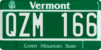 VT license plate QZM166