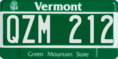 VT license plate QZM212