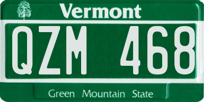 VT license plate QZM468