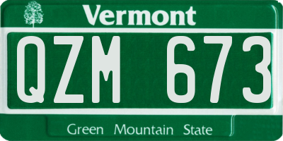 VT license plate QZM673