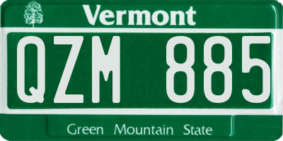 VT license plate QZM885