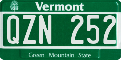 VT license plate QZN252