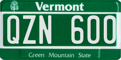 VT license plate QZN600