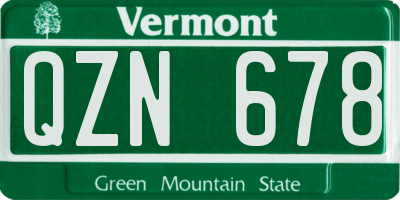 VT license plate QZN678