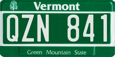 VT license plate QZN841