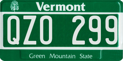 VT license plate QZO299