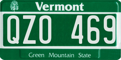 VT license plate QZO469